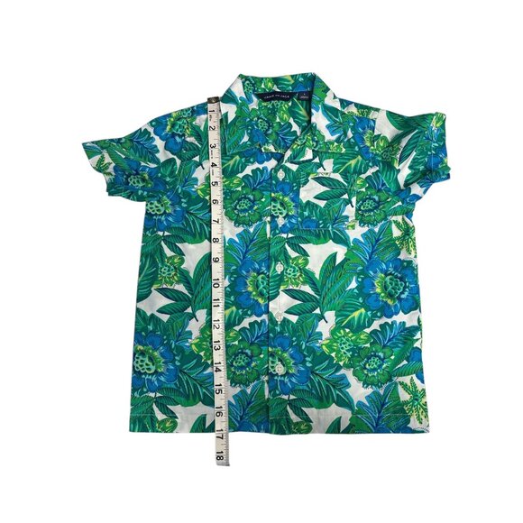 Janie And Jack Boys Hawaiian Print Button-Up Shirts Size 4 Cotton Blue & Green S - Picture 10 of 15